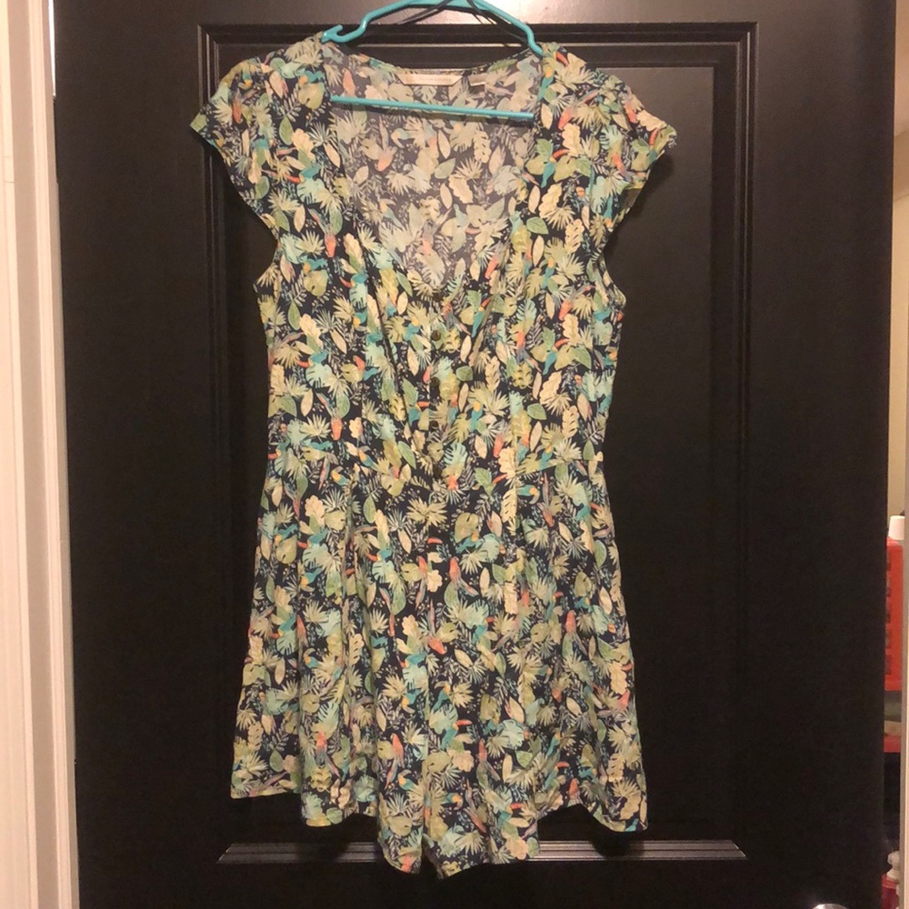 Green Floral Romper